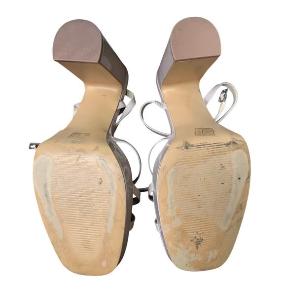 Sun Gurg Womens Size 8.5 Tan Open Toe 4.5" Block Heel Ankle Strap Sandal Shoes - Picture 7 of 7